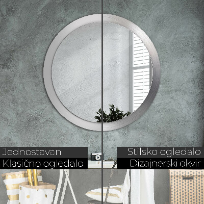 Round mirror decor Shining steel