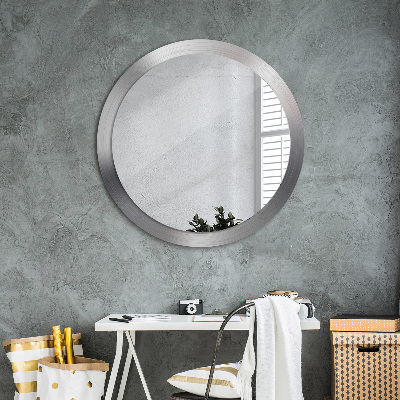 Round mirror decor Shining steel