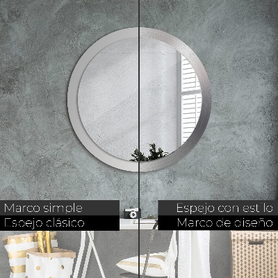 Round mirror decor Shining steel