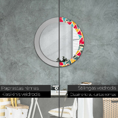 Round mirror decor Retro composition