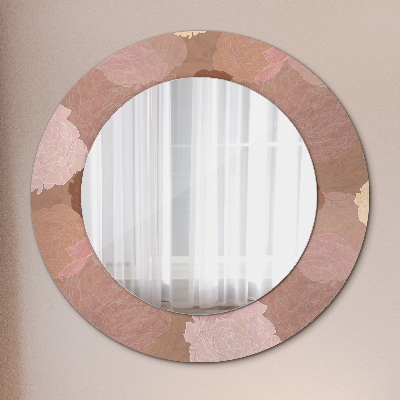 Round decorative wall mirror Roses composition