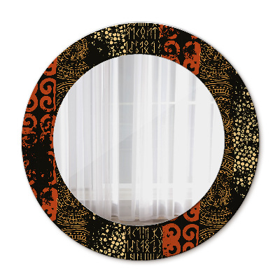 Round decorative wall mirror Grunge abstract pattern