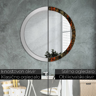 Round decorative wall mirror Grunge abstract pattern