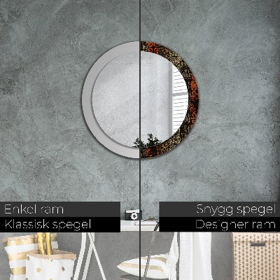 Round decorative wall mirror Grunge abstract pattern