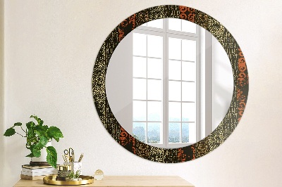 Round decorative wall mirror Grunge abstract pattern