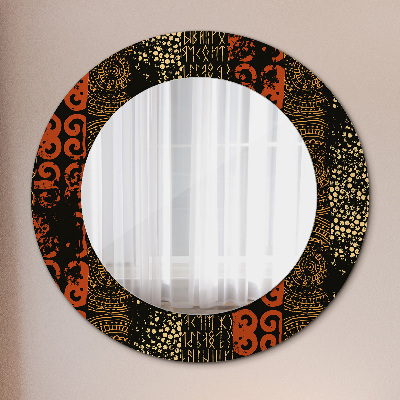 Round decorative wall mirror Grunge abstract pattern