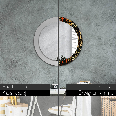 Round decorative wall mirror Grunge abstract pattern