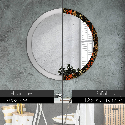 Round decorative wall mirror Grunge abstract pattern