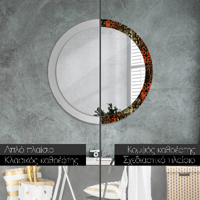 Round decorative wall mirror Grunge abstract pattern