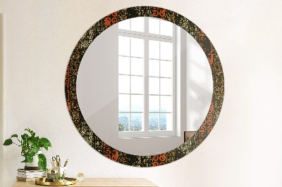 Round decorative wall mirror Grunge abstract pattern