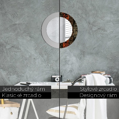 Round decorative wall mirror Grunge abstract pattern