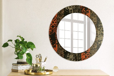 Round decorative wall mirror Grunge abstract pattern