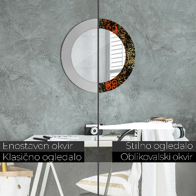 Round decorative wall mirror Grunge abstract pattern