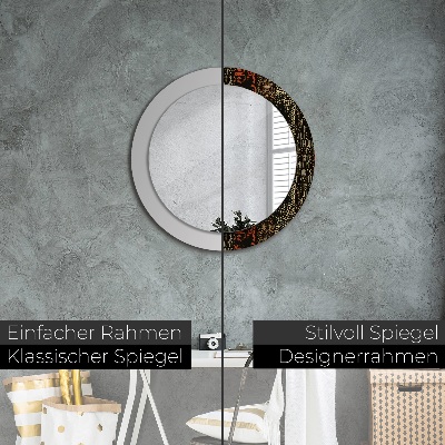 Round decorative wall mirror Grunge abstract pattern