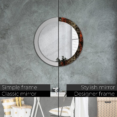 Round decorative wall mirror Grunge abstract pattern