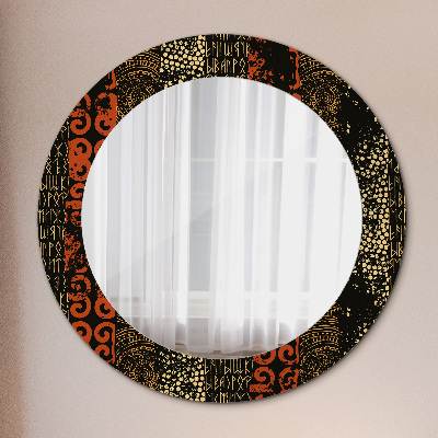 Round decorative wall mirror Grunge abstract pattern