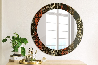 Round decorative wall mirror Grunge abstract pattern