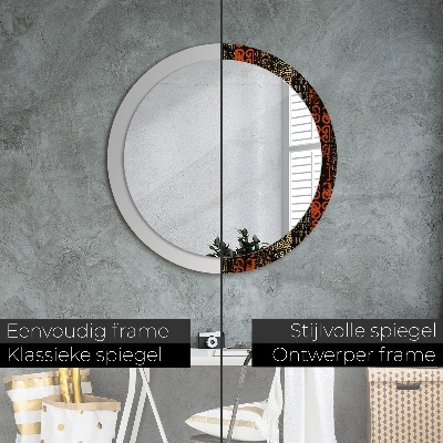 Round decorative wall mirror Grunge abstract pattern