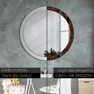 Round decorative wall mirror Grunge abstract pattern