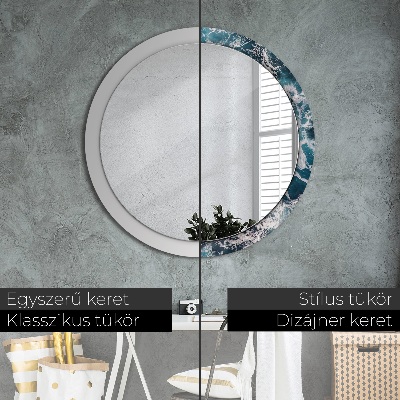 Round decorative wall mirror Stormy sea