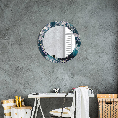 Round decorative wall mirror Stormy sea