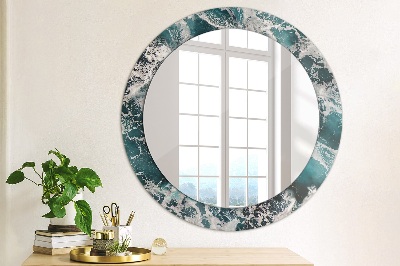 Round decorative wall mirror Stormy sea