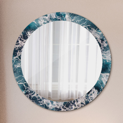 Round decorative wall mirror Stormy sea