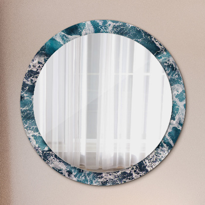 Round decorative wall mirror Stormy sea