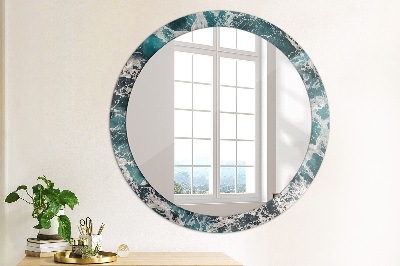 Round decorative wall mirror Stormy sea