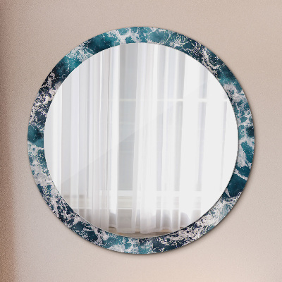 Round decorative wall mirror Stormy sea