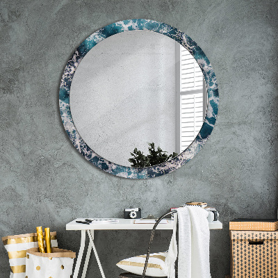 Round decorative wall mirror Stormy sea