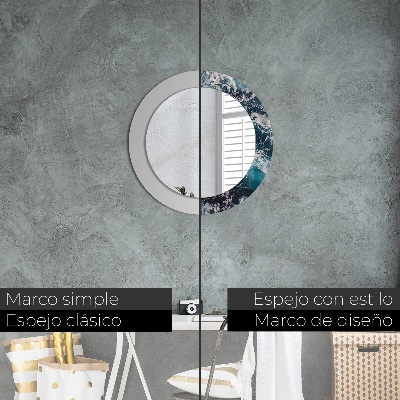 Round decorative wall mirror Stormy sea