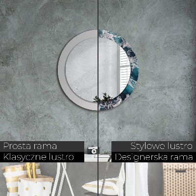 Round decorative wall mirror Stormy sea