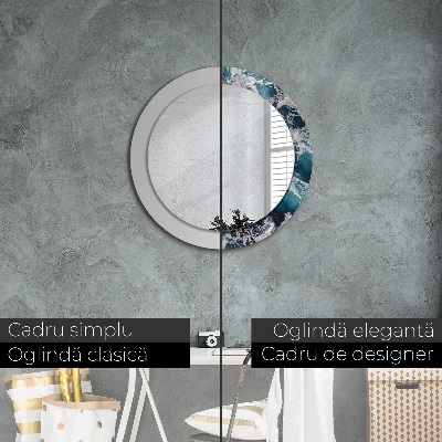 Round decorative wall mirror Stormy sea