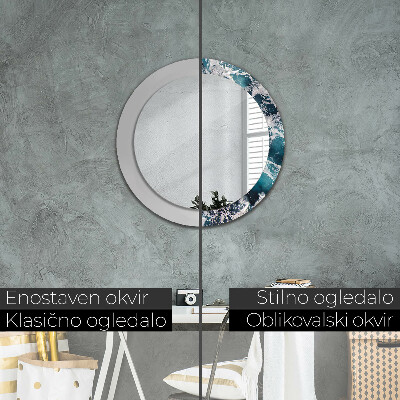 Round decorative wall mirror Stormy sea