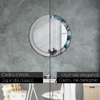 Round decorative wall mirror Stormy sea