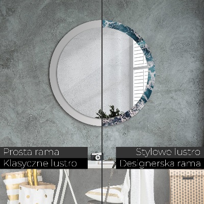 Round decorative wall mirror Stormy sea