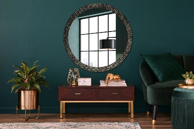 Round decorative wall mirror Steel texture