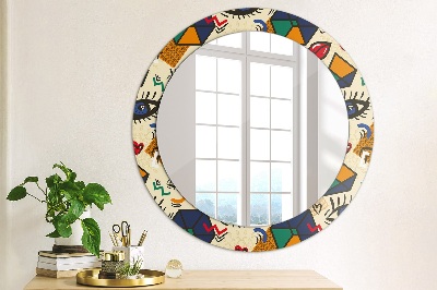 Round mirror decor Pop art style