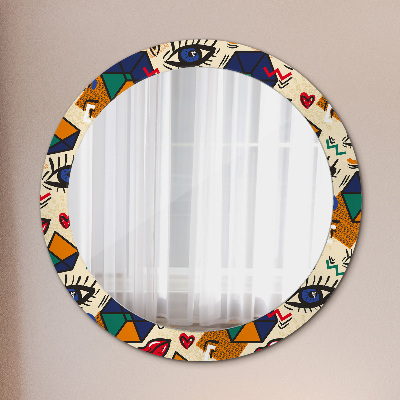 Round mirror decor Pop art style