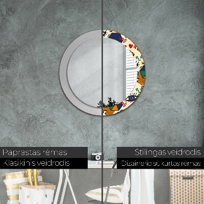 Round mirror decor Pop art style