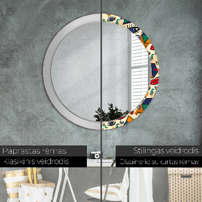 Round mirror decor Pop art style