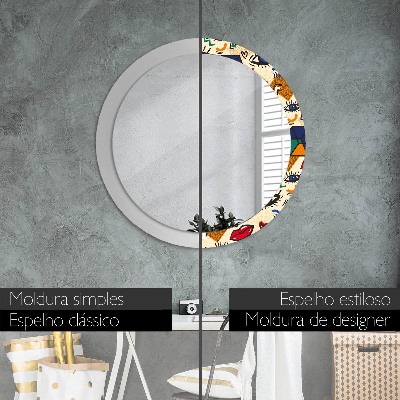 Round mirror decor Pop art style