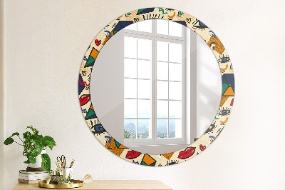 Round mirror decor Pop art style