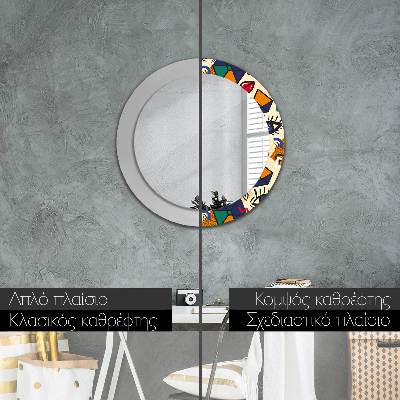 Round mirror decor Pop art style