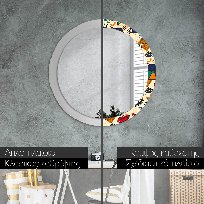 Round mirror decor Pop art style