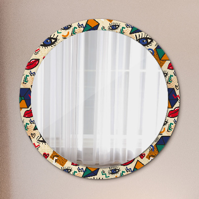 Round mirror decor Pop art style