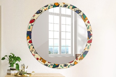 Round mirror decor Pop art style