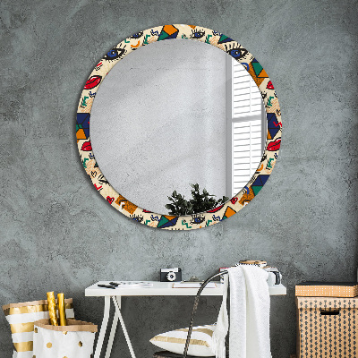 Round mirror decor Pop art style