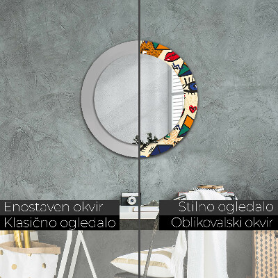 Round mirror decor Pop art style